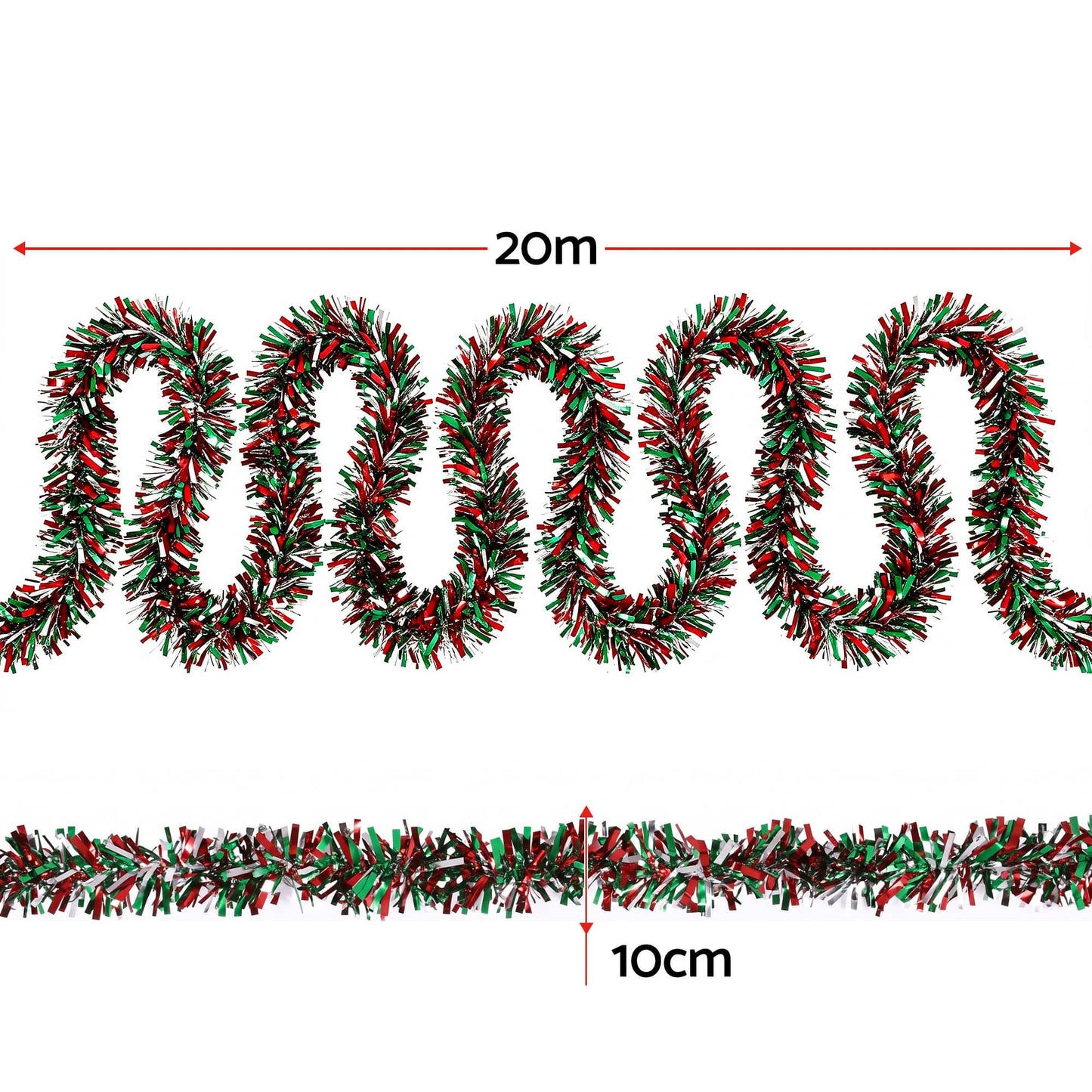 Alona.com.au Occasions > Christmas > Christmas Wreaths & Garlands Jingle Jollys 20M Christmas Tinsel Garland Mixed Colors Xmas Party Decoration