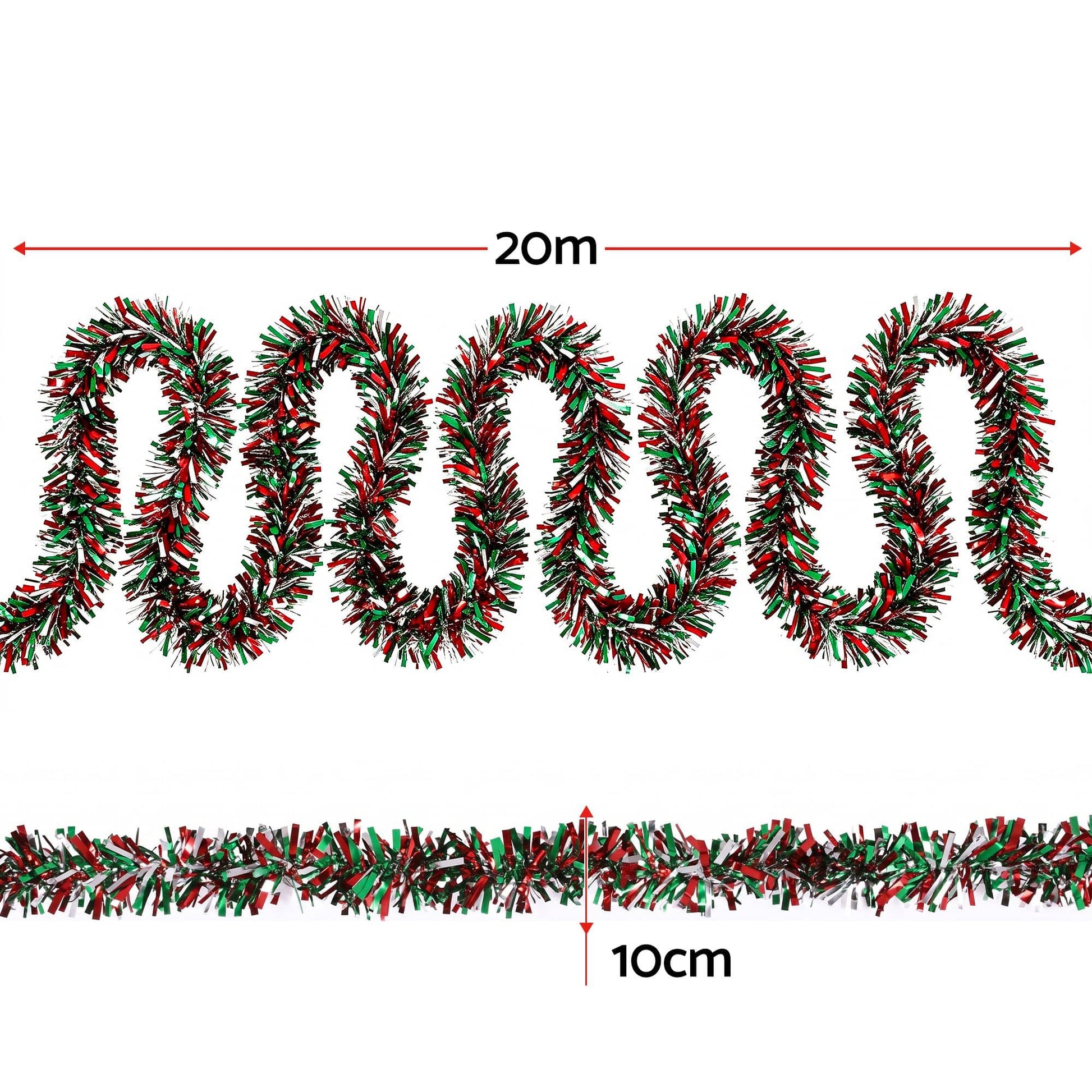 Alona.com.au Occasions > Christmas > Christmas Wreaths & Garlands Jingle Jollys 20M Christmas Tinsel Garland Mixed Colors Xmas Party Decoration