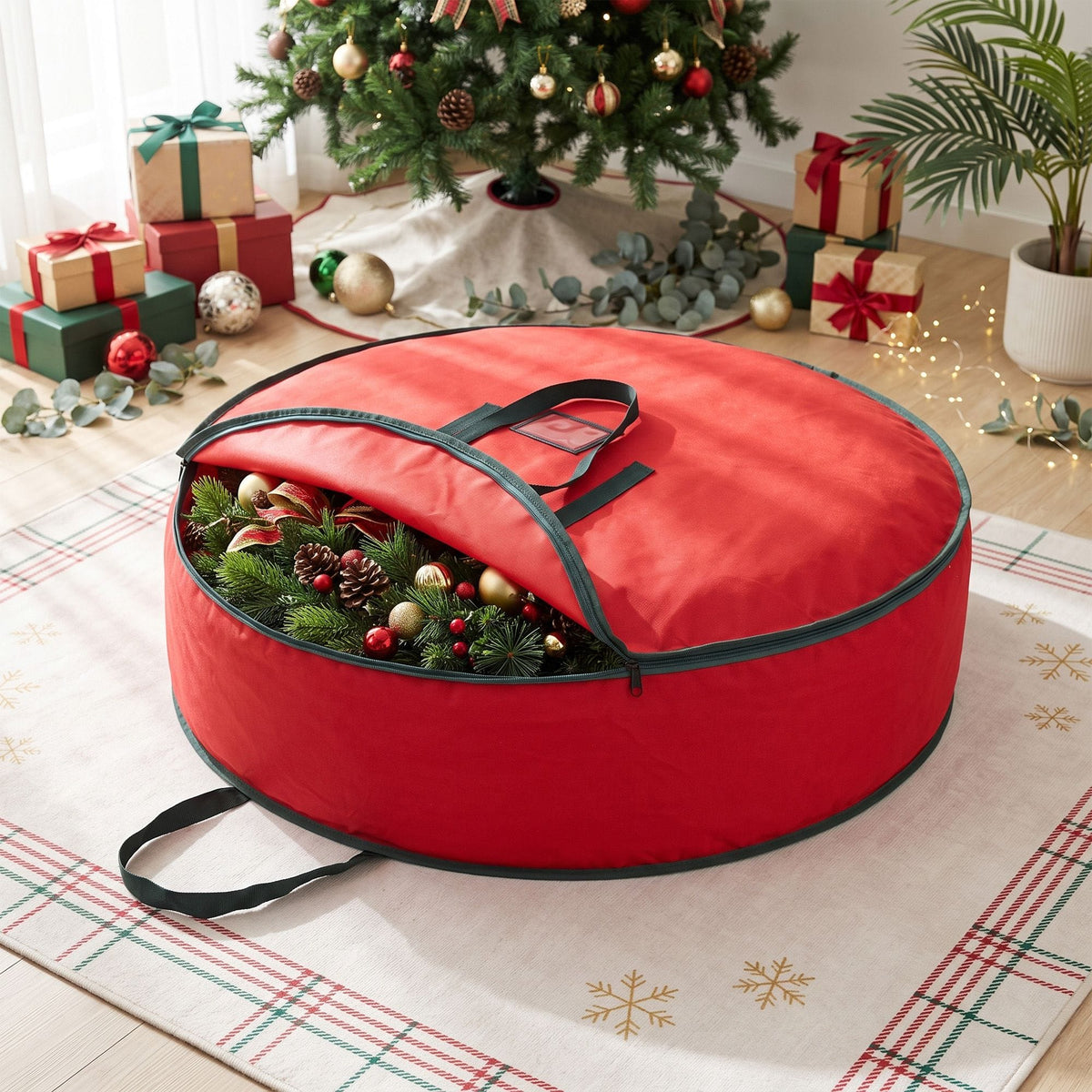 Alona.com.au Occasions > Christmas > Christmas Wreaths & Garlands Jingle Jollys Christmas Garland Wreath Storage Bag Baubles Ornaments Container