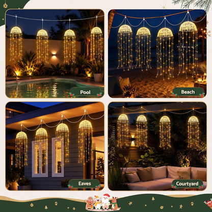 Alona.com.au Occasions > Christmas > Outdoor Decorations & Lights Jingle Jollys Christmas Lights Solar Jellyfish 4Pcs Garden Decorative Warm White