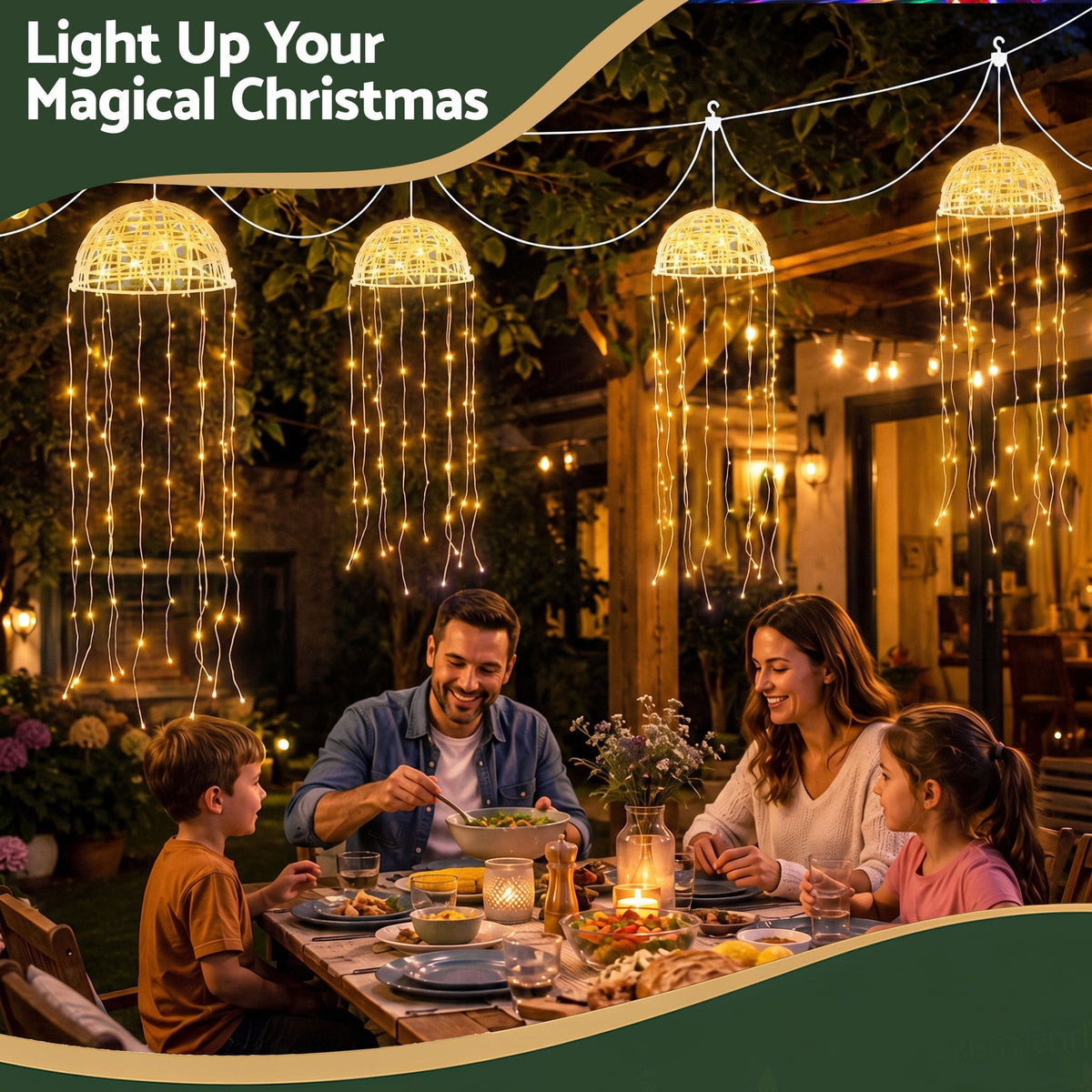 Alona.com.au Occasions > Christmas > Outdoor Decorations & Lights Jingle Jollys Christmas Lights Solar Jellyfish 4Pcs Garden Decorative Warm White