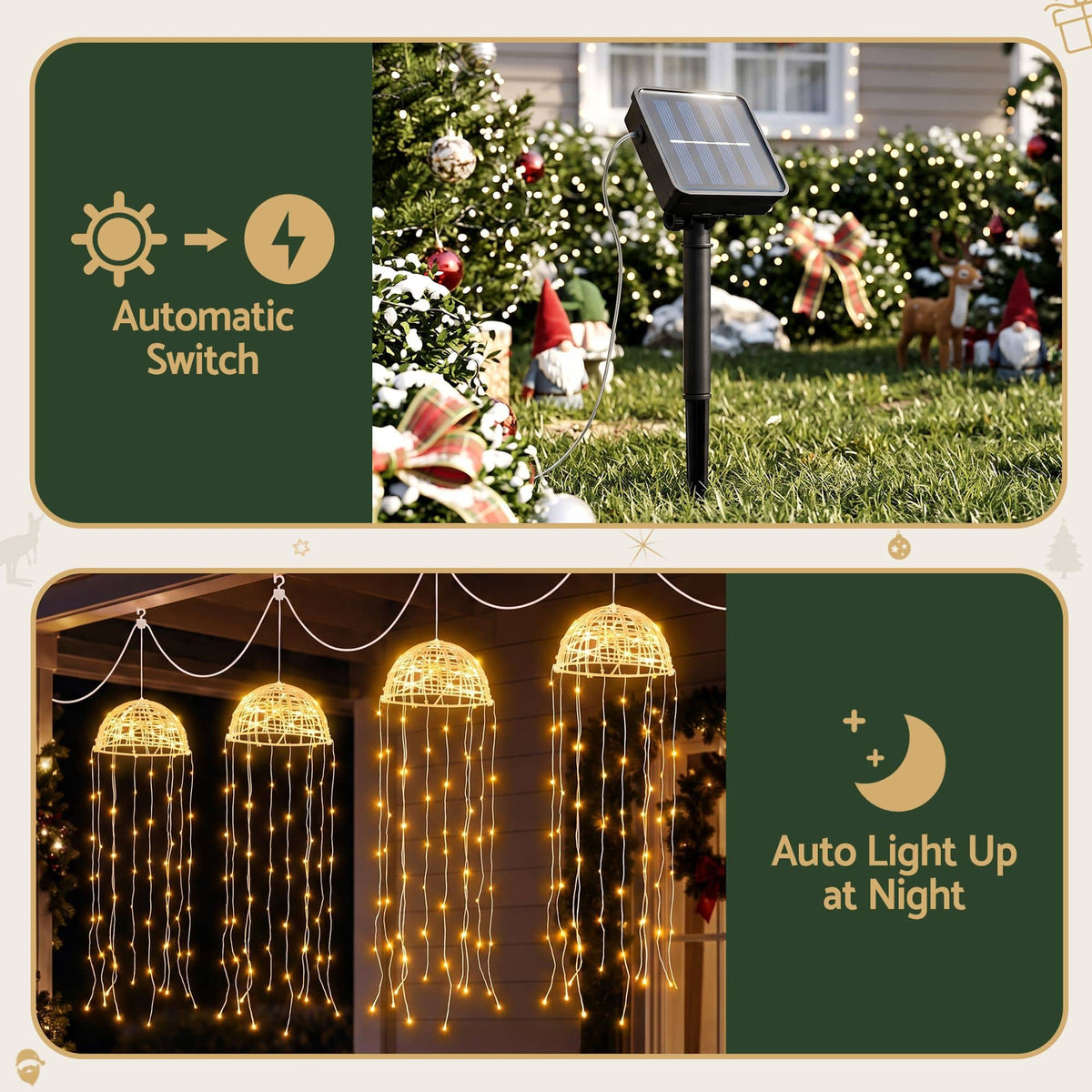 Alona.com.au Occasions > Christmas > Outdoor Decorations & Lights Jingle Jollys Christmas Lights Solar Jellyfish 4Pcs Garden Decorative Warm White