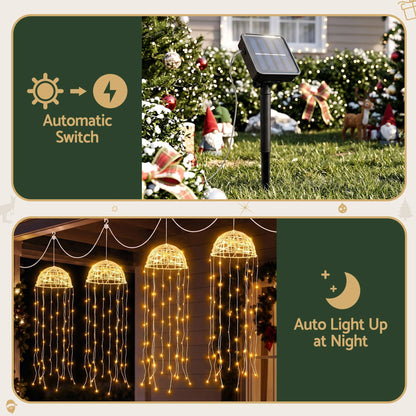 Alona.com.au Occasions > Christmas > Outdoor Decorations & Lights Jingle Jollys Christmas Lights Solar Jellyfish 4Pcs Garden Decorative Warm White