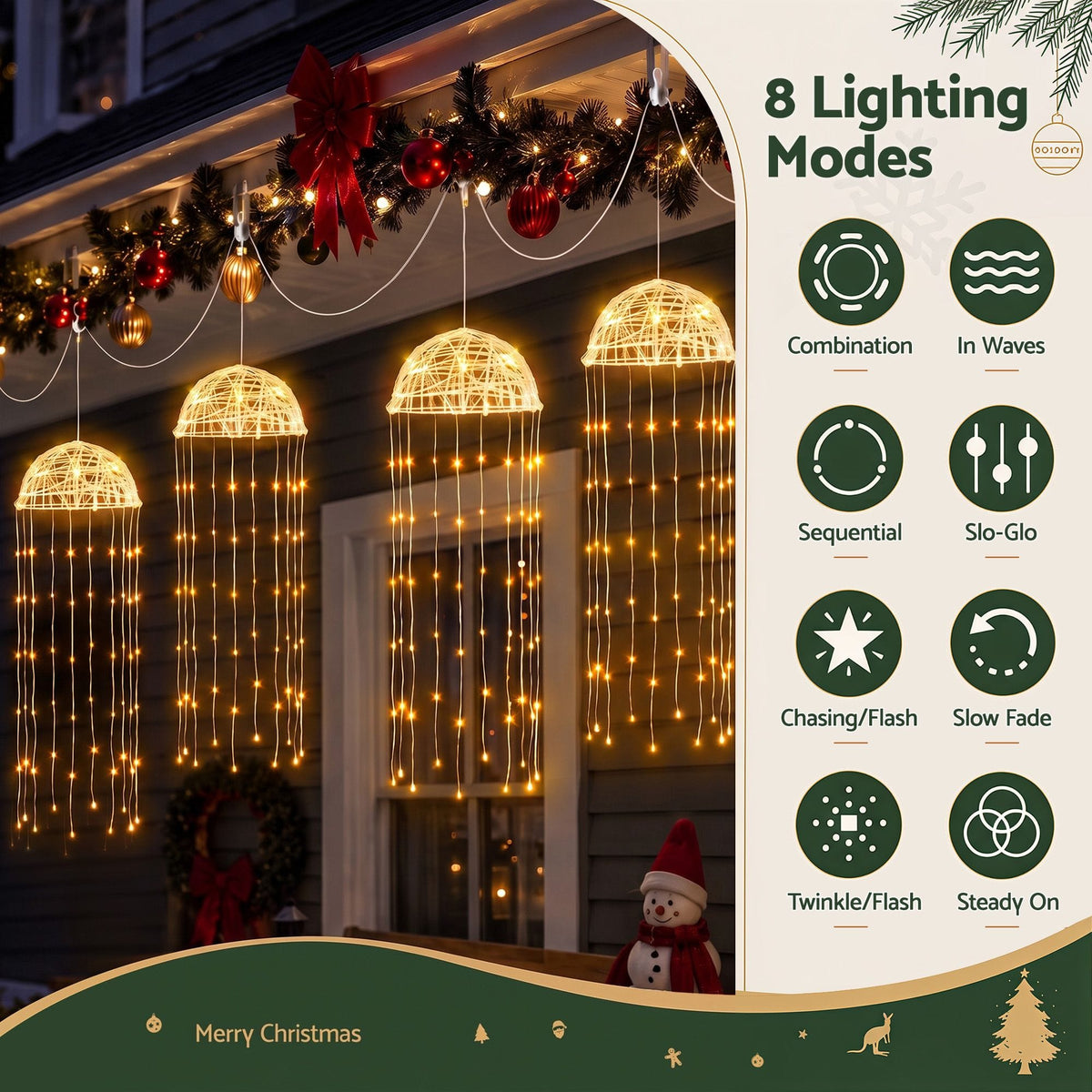 Alona.com.au Occasions > Christmas > Outdoor Decorations & Lights Jingle Jollys Christmas Lights Solar Jellyfish 4Pcs Garden Decorative Warm White