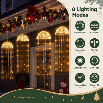 Alona.com.au Occasions > Christmas > Outdoor Decorations & Lights Jingle Jollys Christmas Lights Solar Jellyfish 4Pcs Garden Decorative Warm White