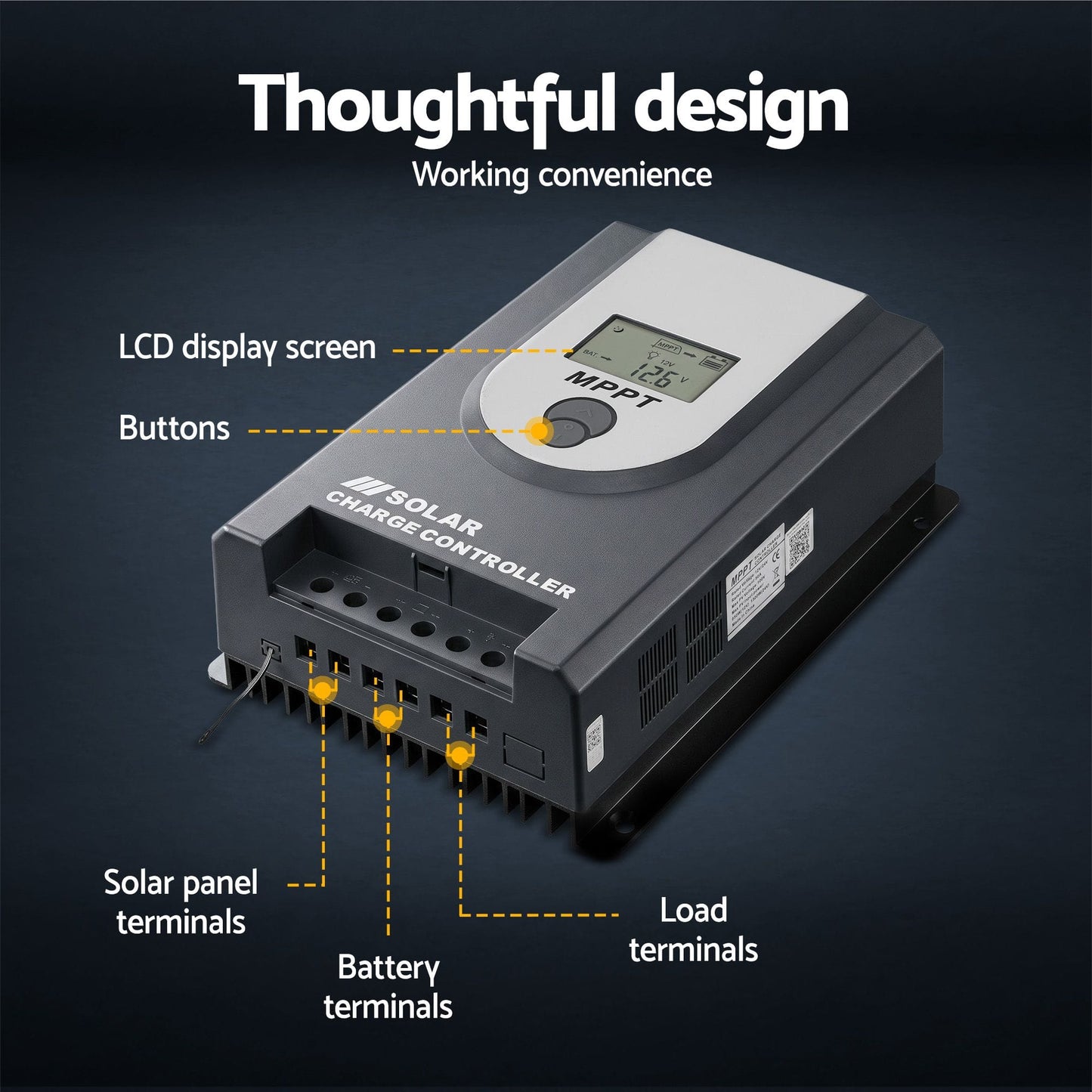 Alona.com.au Outdoor Recreation > Camping > Batteries & Generators Giantz 50A MPPT Solar Charge Controller Auto 12V/24V Battery Regulator Bluetooth