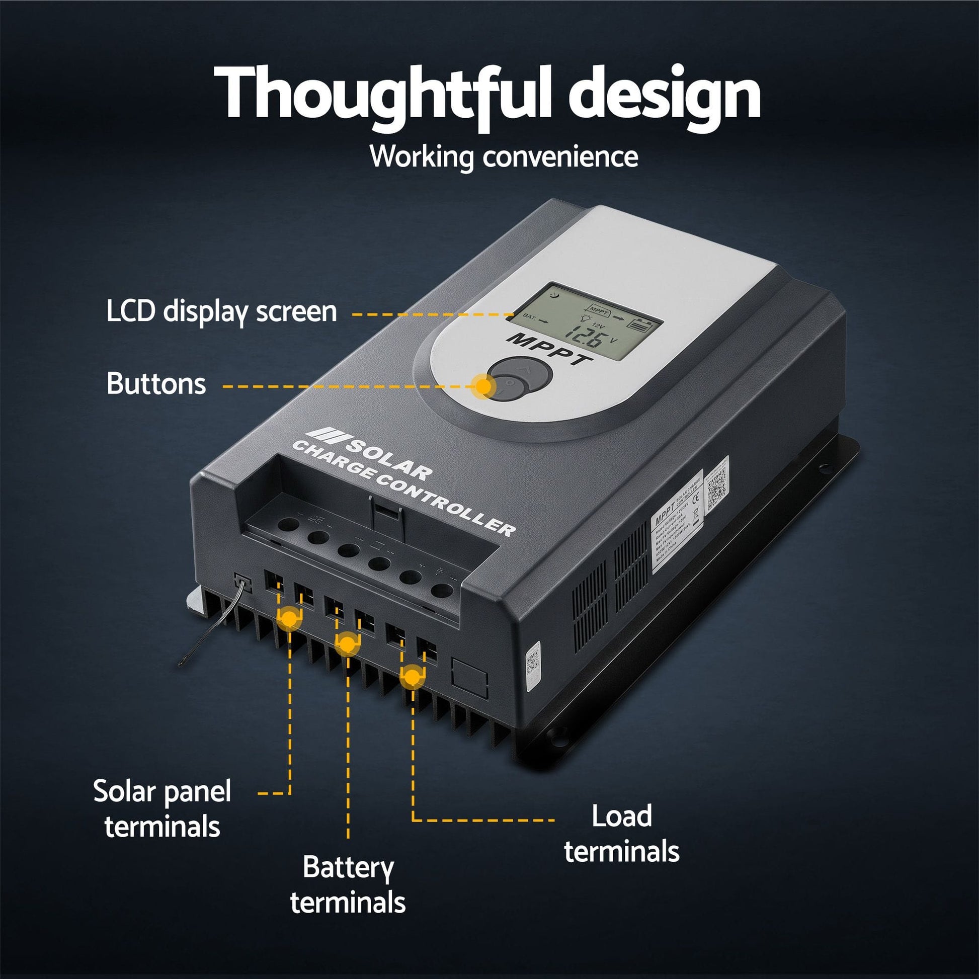 Alona.com.au Outdoor Recreation > Camping > Batteries & Generators Giantz 50A MPPT Solar Charge Controller Auto 12V/24V Battery Regulator Bluetooth