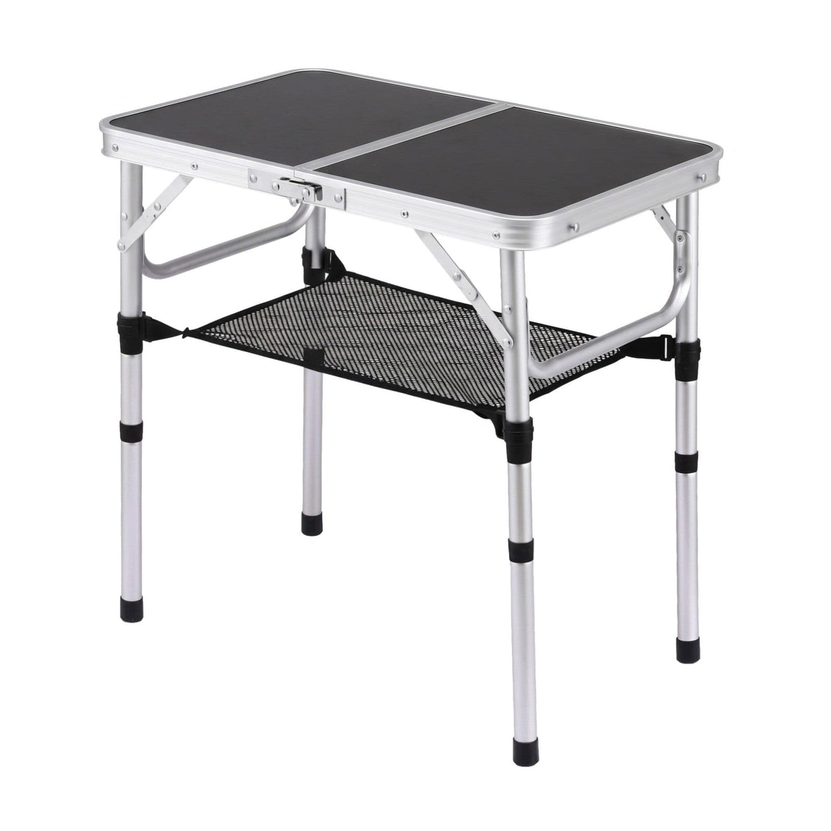 Alona.com.au Outdoor Recreation > Camping > Camp Furniture Weisshorn Folding Camping Table Adjustable Aluminium 60 x 40 cm Black