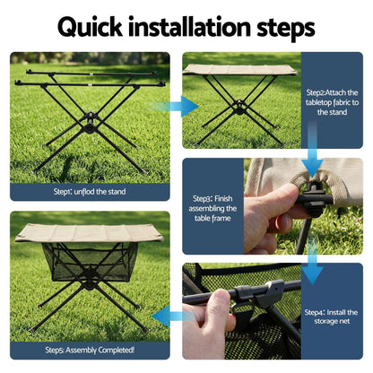 Alona.com.au Outdoor Recreation > Camping > Camp Furniture Weisshorn Folding Camping Table Portable Picnic Desk Camp Furniture