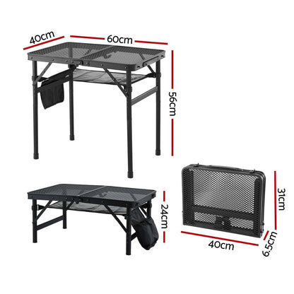 Alona.com.au Outdoor Recreation > Camping > Camping Appliances Gardeon BBQ Camp Table, 60*40*56 Portable Foldable Lightweight Grill Outdoor Metal Table 2.5kg