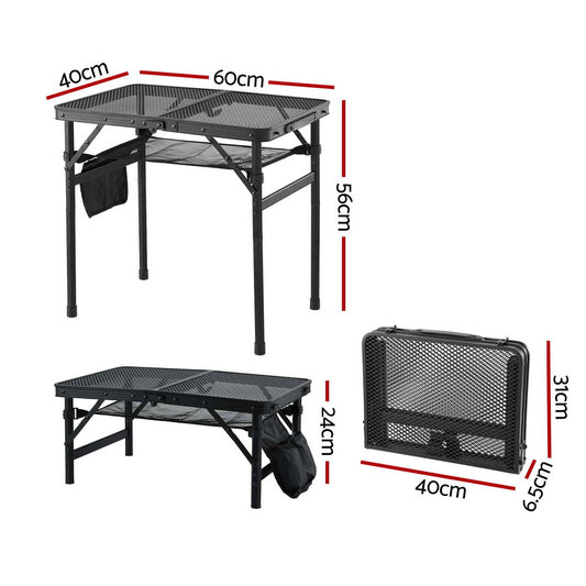 Alona.com.au Outdoor Recreation > Camping > Camping Appliances Gardeon BBQ Camp Table, 60*40*56 Portable Foldable Lightweight Grill Outdoor Metal Table 2.5kg