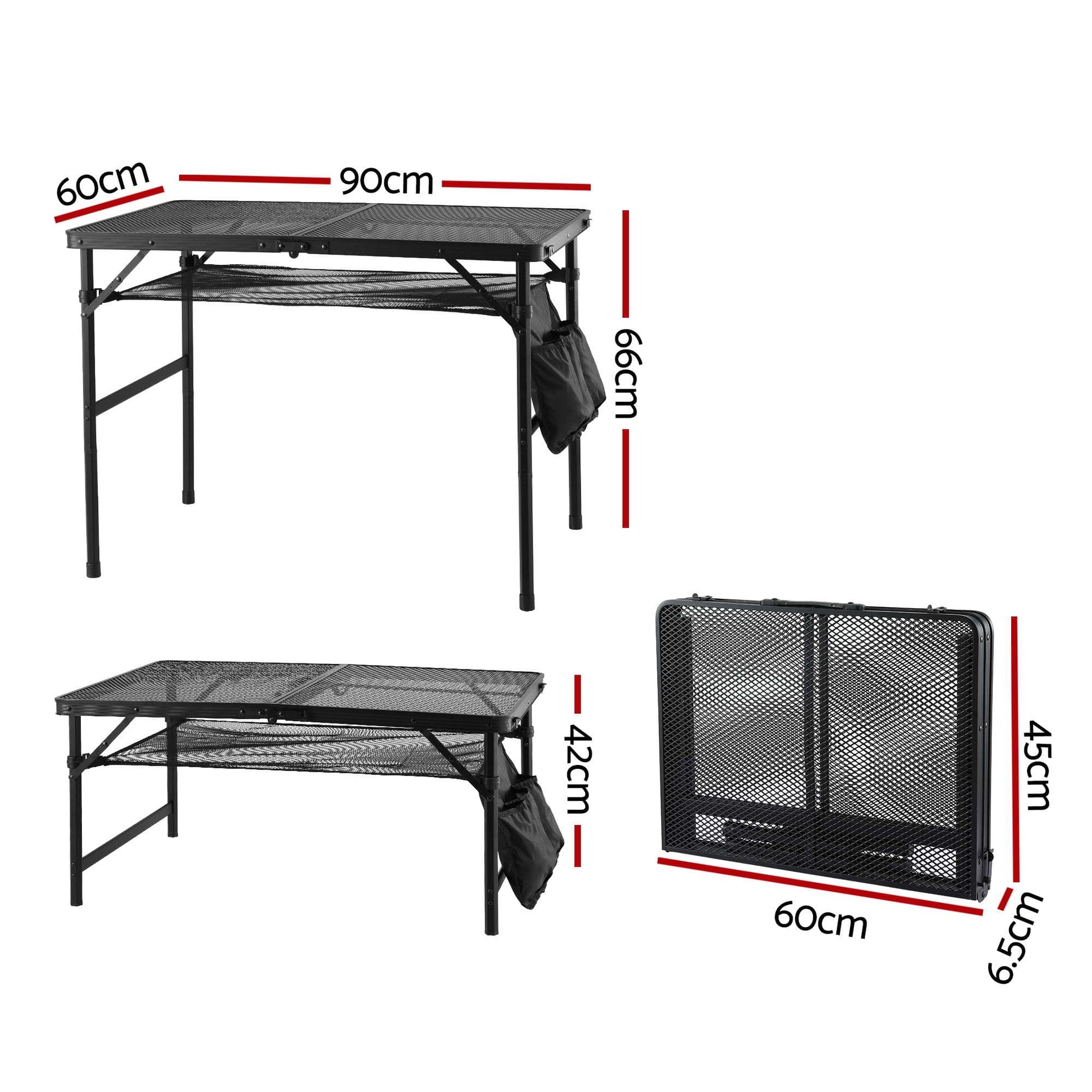 Alona.com.au Outdoor Recreation > Camping > Camping Appliances Gardeon BBQ Camp Table, 90*60*66 Portable Foldable Lightweight Grill Outdoor Metal Table 3.9kg