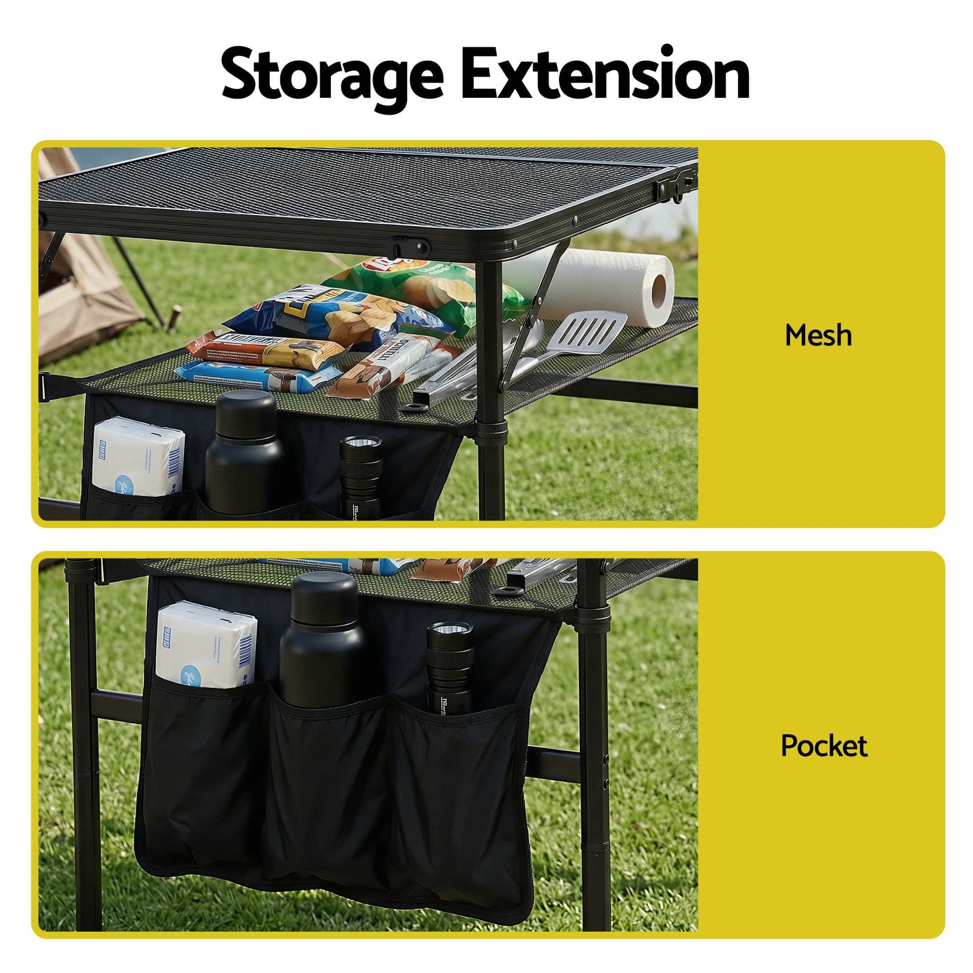 Alona.com.au Outdoor Recreation > Camping > Camping Appliances Gardeon BBQ Camp Table, 90*60*66 Portable Foldable Lightweight Grill Outdoor Metal Table 3.9kg