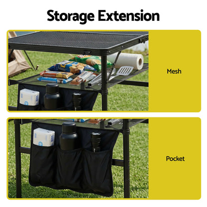Alona.com.au Outdoor Recreation > Camping > Camping Appliances Gardeon BBQ Camp Table, 90*60*66 Portable Foldable Lightweight Grill Outdoor Metal Table 3.9kg