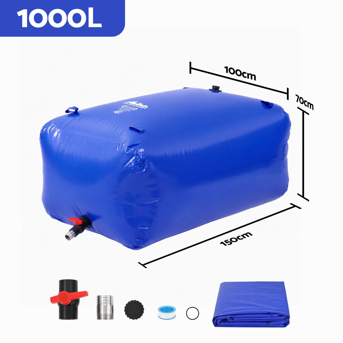 Alona.com.au Outdoor Recreation > Camping > Camping Appliances Weisshorn 1000L Water Bladder Bag Portable Large Storage Tank Container Camping Outdoor