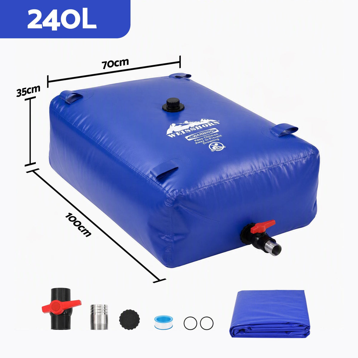 Alona.com.au Outdoor Recreation > Camping > Camping Appliances Weisshorn 240L Water Bladder Bag Portable Large Storage Tank Container Camping Outdoor