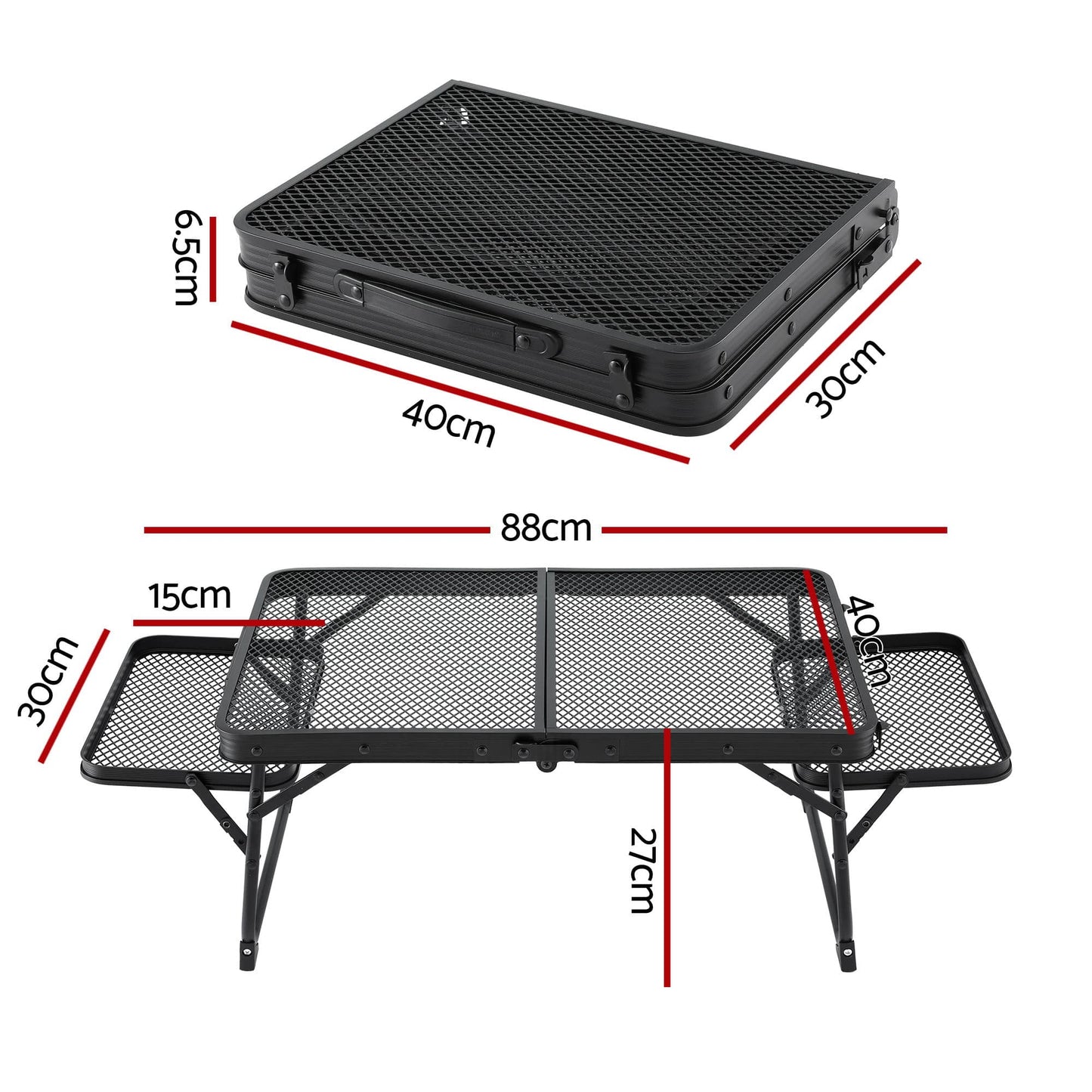 Alona.com.au Outdoor Recreation > Camping > Camping Appliances Weisshorn Camping Table Mesh Desktop Lightweight Portable Outdoor Folding Grill Desk
