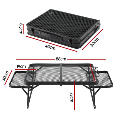 Alona.com.au Outdoor Recreation > Camping > Camping Appliances Weisshorn Camping Table Mesh Desktop Lightweight Portable Outdoor Folding Grill Desk
