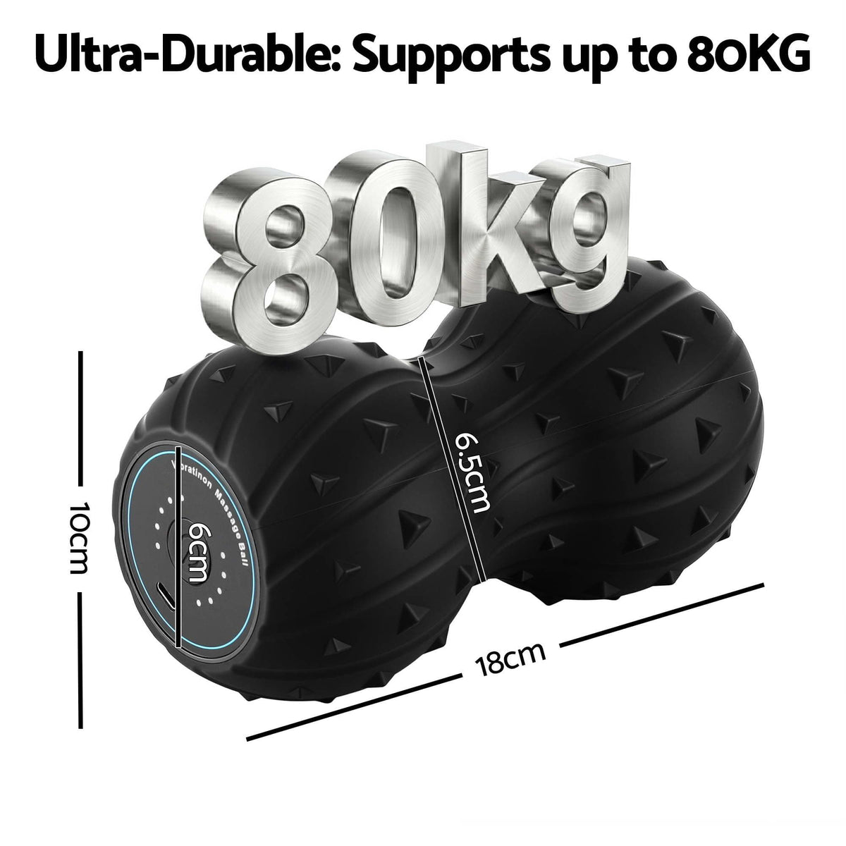 Alona.com.au Outdoor Recreation > Camping > Inflatable Mattresses Everfit Electric Vibrating Peanut Massage Ball 5 Adjustable Levels High Power 3000RPM Motor 4D Floating Point Deep Tissue Trigger Point Muscle Relaxation Yoga Home Gym Type-C Rechargeable Support 80kg