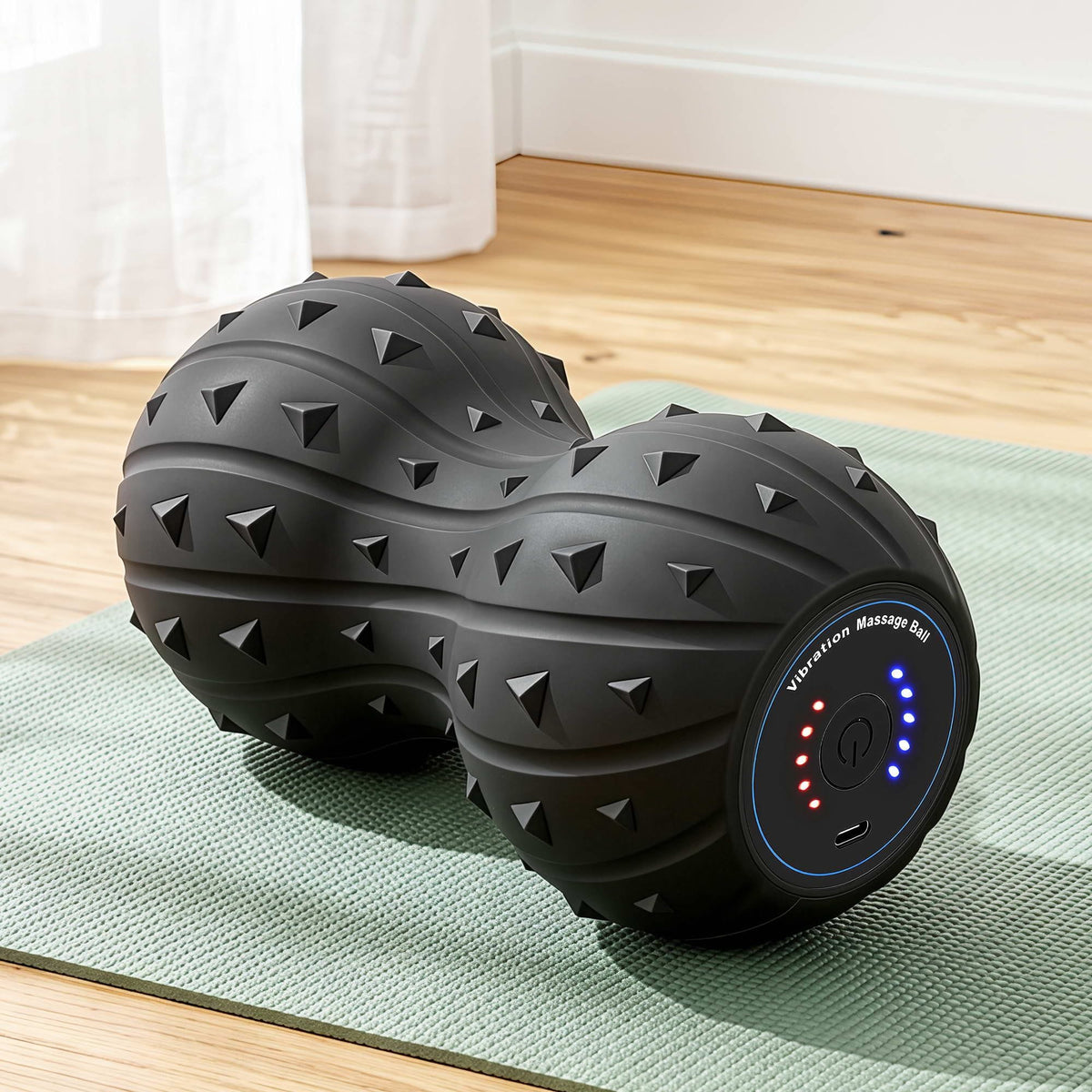 Alona.com.au Outdoor Recreation > Camping > Inflatable Mattresses Everfit Electric Vibrating Peanut Massage Ball 5 Adjustable Levels High Power 3000RPM Motor 4D Floating Point Deep Tissue Trigger Point Muscle Relaxation Yoga Home Gym Type-C Rechargeable Support 80kg
