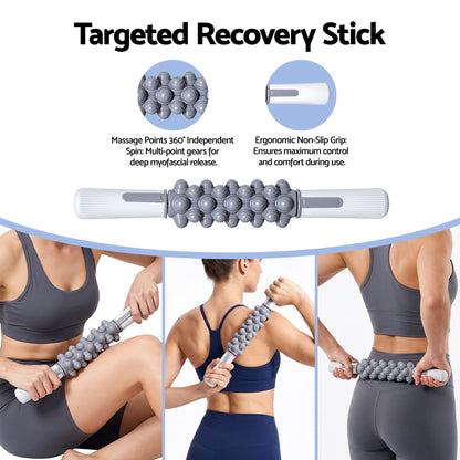 Alona.com.au Outdoor Recreation > Camping > Inflatable Mattresses Everfit Foam Roller Set 3-in-1 with Targeted Recovery Muscle Roller Stick & Deep Tissue Massage Ball, Heavy Duty 150KG Support Gym Roller for Back Pain Relief, Myofascial Release, Home Gym Exercise