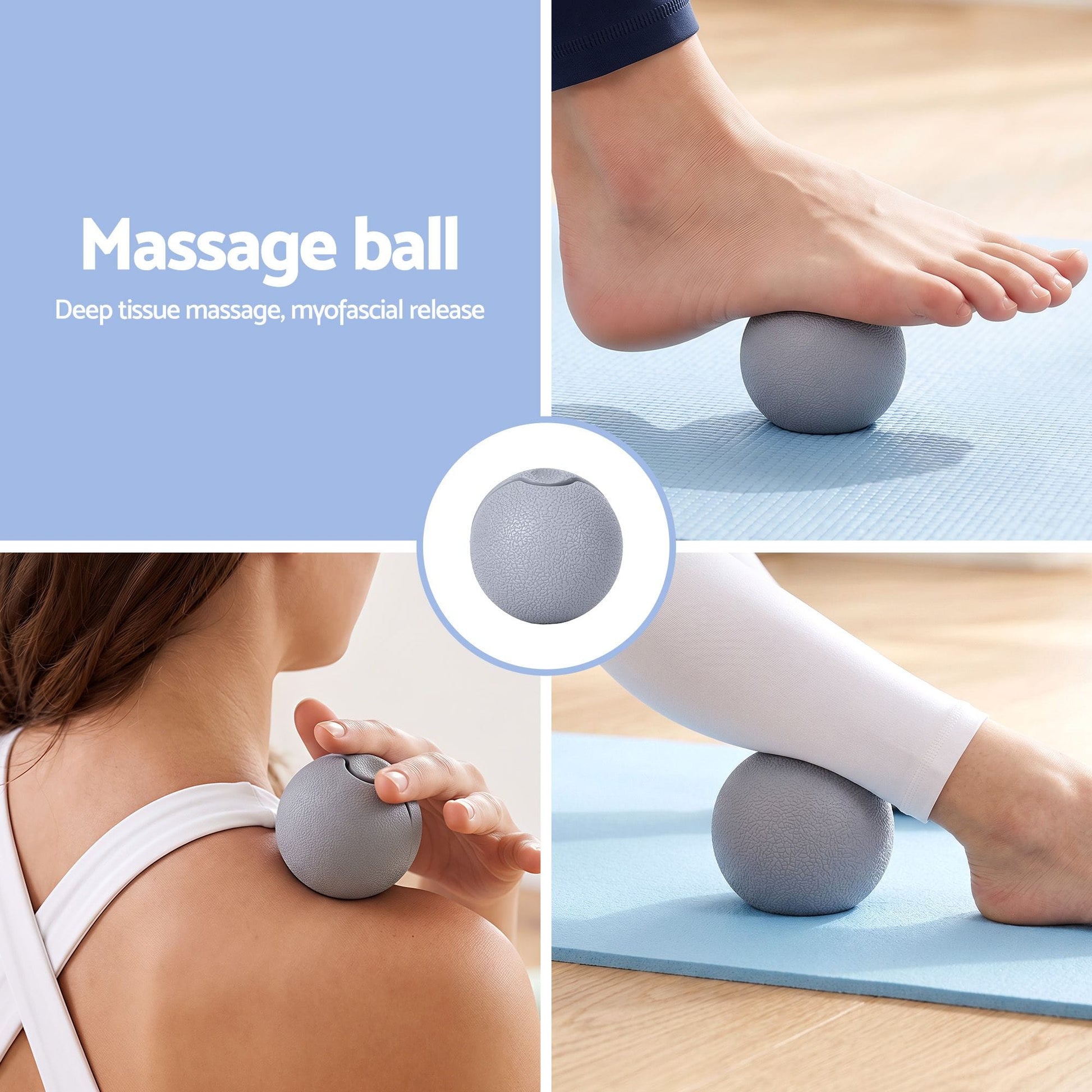 Alona.com.au Outdoor Recreation > Camping > Inflatable Mattresses Everfit Foam Roller Set 3-in-1 with Targeted Recovery Muscle Roller Stick & Deep Tissue Massage Ball, Heavy Duty 150KG Support Gym Roller for Back Pain Relief, Myofascial Release, Home Gym Exercise
