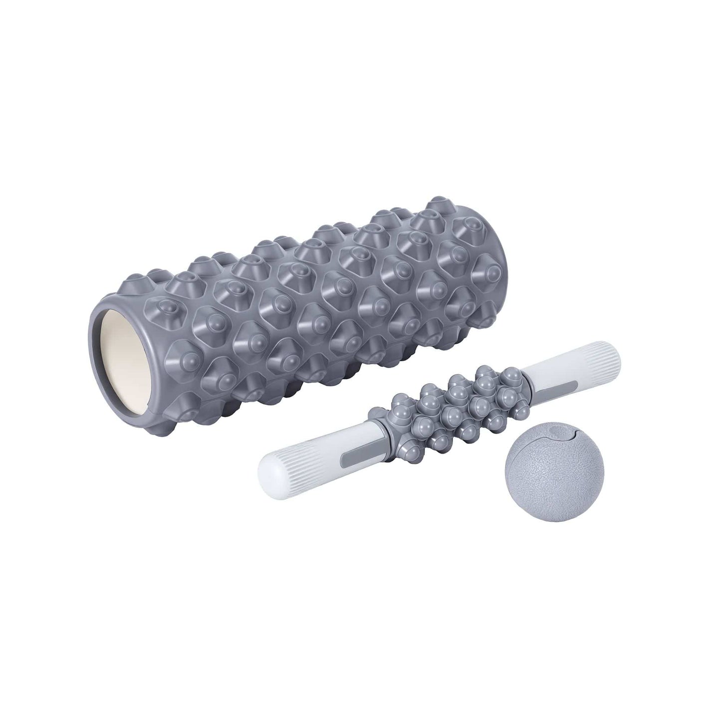 Alona.com.au Outdoor Recreation > Camping > Inflatable Mattresses Everfit Foam Roller Set 3-in-1 with Targeted Recovery Muscle Roller Stick & Deep Tissue Massage Ball, Heavy Duty 150KG Support Gym Roller for Back Pain Relief, Myofascial Release, Home Gym Exercise