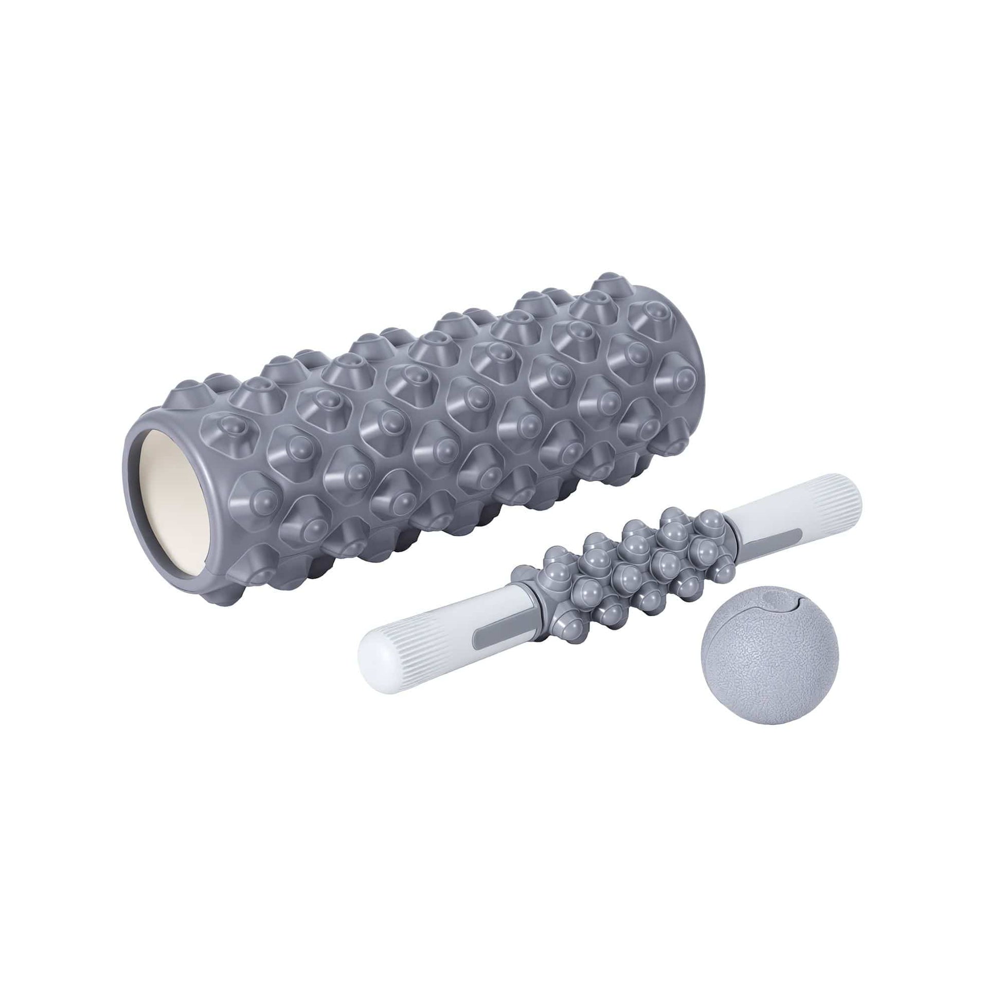 Alona.com.au Outdoor Recreation > Camping > Inflatable Mattresses Everfit Foam Roller Set 3-in-1 with Targeted Recovery Muscle Roller Stick & Deep Tissue Massage Ball, Heavy Duty 150KG Support Gym Roller for Back Pain Relief, Myofascial Release, Home Gym Exercise