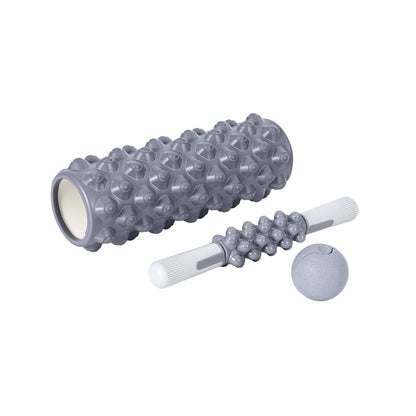 Alona.com.au Outdoor Recreation > Camping > Inflatable Mattresses Everfit Foam Roller Set 3-in-1 with Targeted Recovery Muscle Roller Stick & Deep Tissue Massage Ball, Heavy Duty 150KG Support Gym Roller for Back Pain Relief, Myofascial Release, Home Gym Exercise