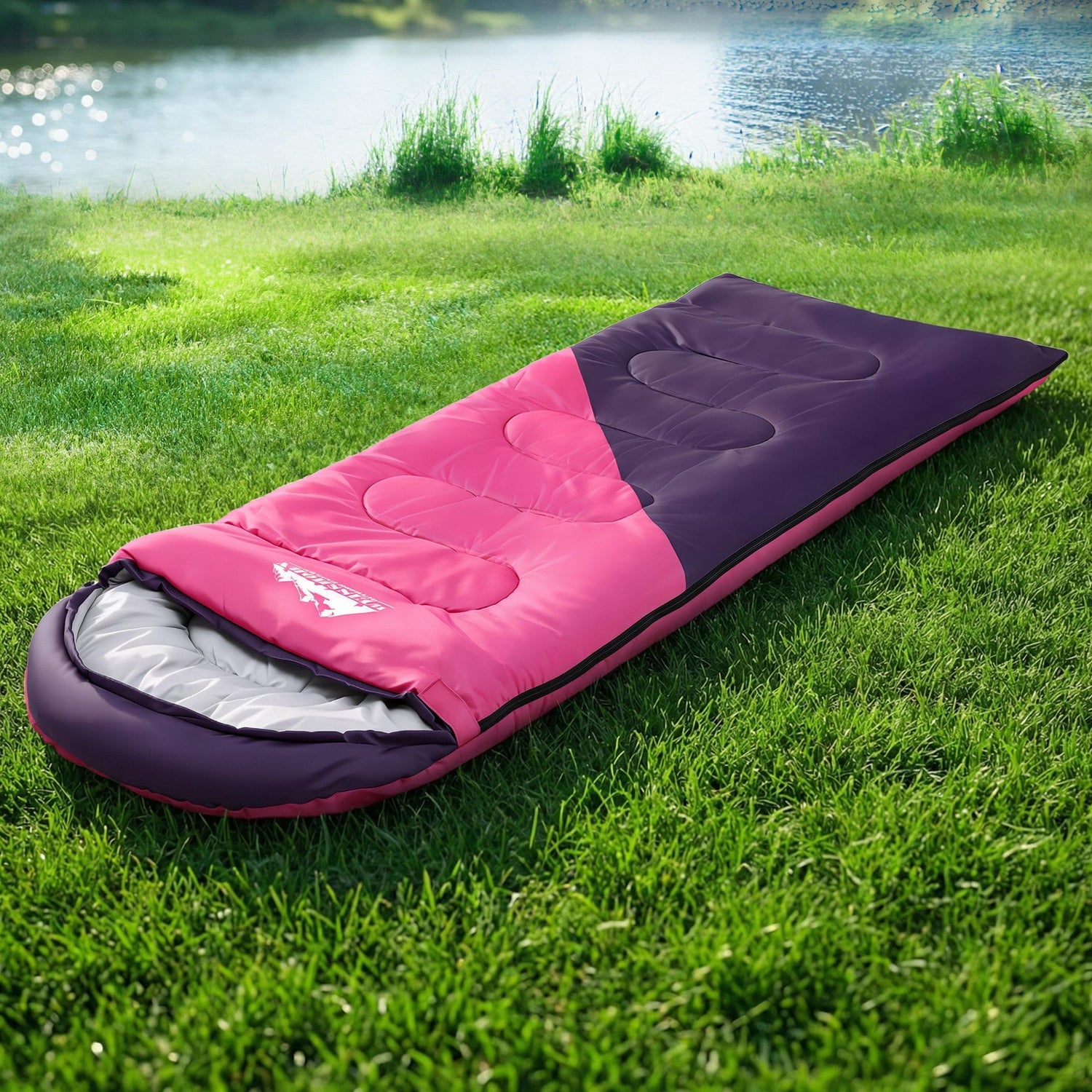 Alona.com.au Outdoor Recreation > Camping > Sleeping Bags Weisshorn Sleeping Bag Single 213cm Thermal Camping Hiking Pink