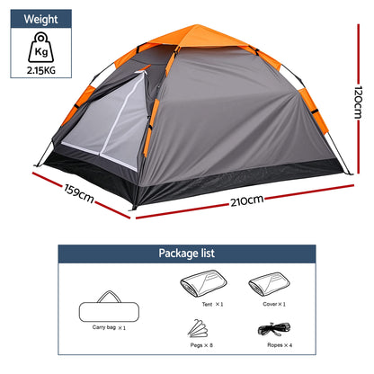 Alona.com.au Outdoor Recreation > Camping > Tents Weisshorn 2 Person Instant Pop Up Camping Tent Automatic Waterproof Hiking Beach
