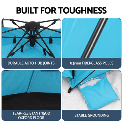 Alona.com.au Outdoor Recreation > Camping > Tents Weisshorn Beach Tent 3-4 Person Pop Up Sun Shade UPF 50 Automatic Outdoor Blue