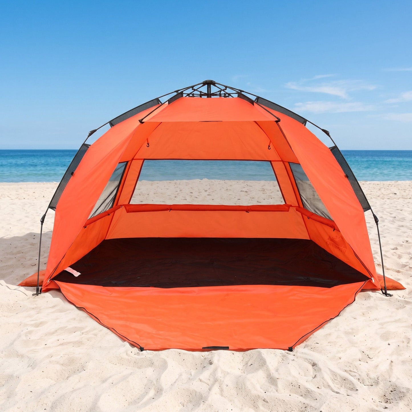 Alona.com.au Outdoor Recreation > Camping > Tents Weisshorn Beach Tent 3-4 Person Pop Up Sun Shade UPF 50 Automatic Outdoor Orange