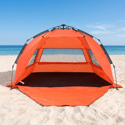 Alona.com.au Outdoor Recreation > Camping > Tents Weisshorn Beach Tent 3-4 Person Pop Up Sun Shade UPF 50 Automatic Outdoor Orange