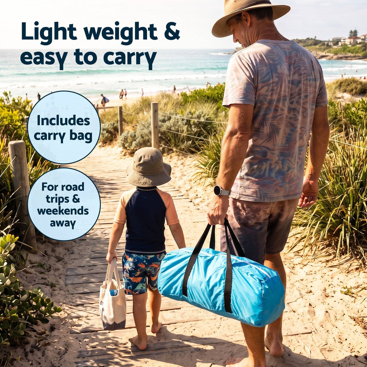 Alona.com.au Outdoor Recreation > Camping > Tents Weisshorn Camping Tent Beach Tent Canopy Sun Shelter Portable Blue