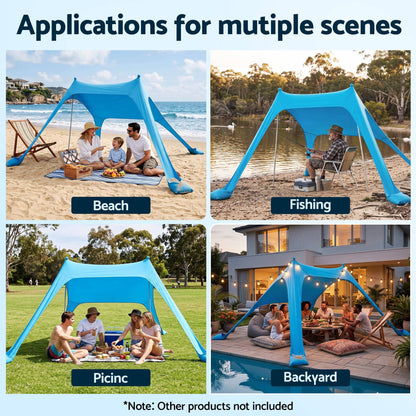 Alona.com.au Outdoor Recreation > Camping > Tents Weisshorn Camping Tent Beach Tent Canopy Sun Shelter Portable Blue