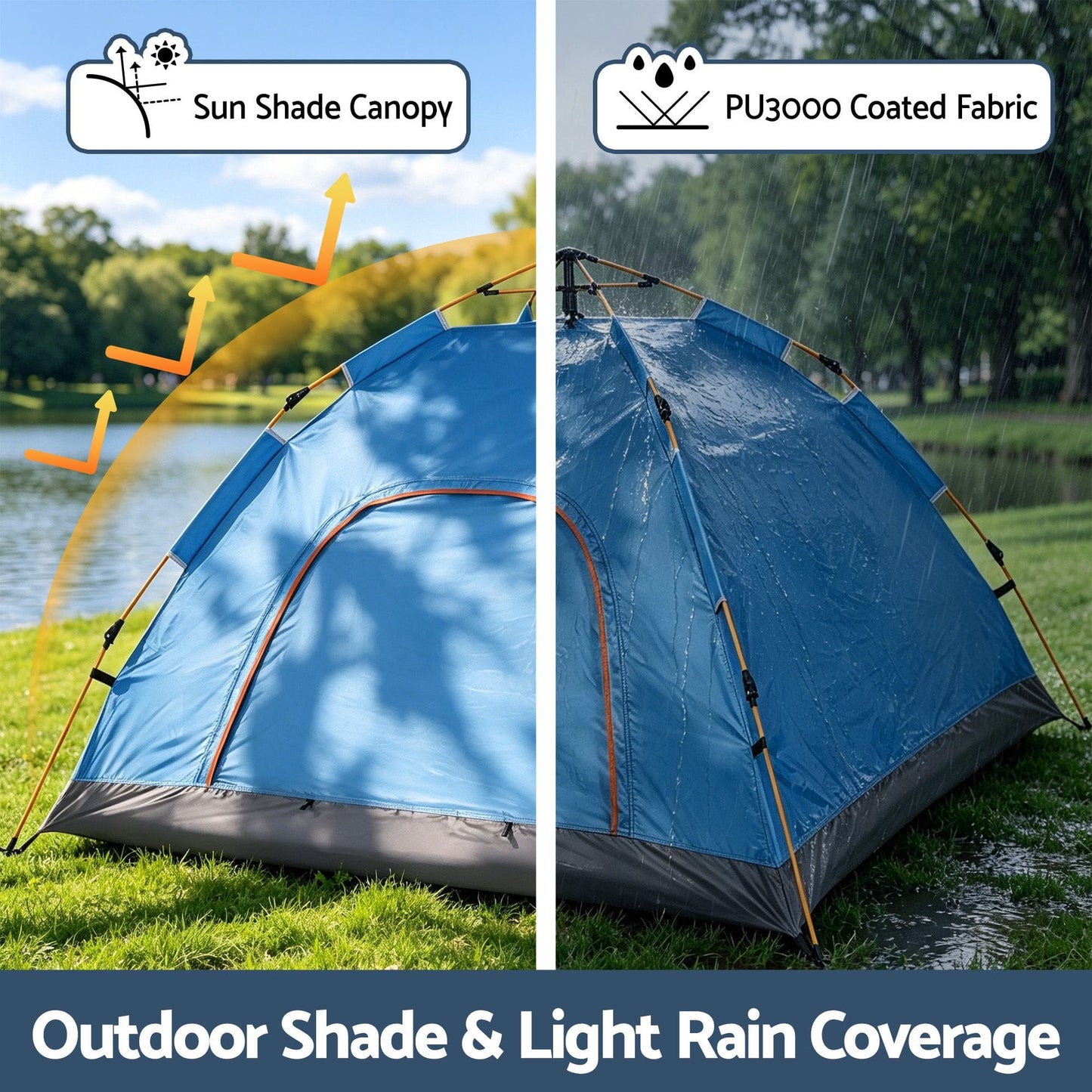 Alona.com.au Outdoor Recreation > Camping > Tents Weisshorn Camping Tent Instant Tent Pop up 2 Person Outdoor Hiking Tents Hiking Blue