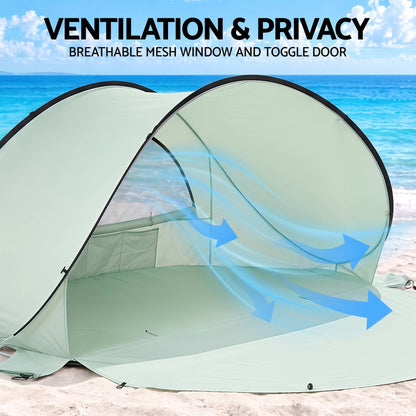 Alona.com.au Outdoor Recreation > Camping > Tents Weisshorn Pop Up Beach Tent UPF 50+ Sun Shade Shelter 2-3 Person Camping