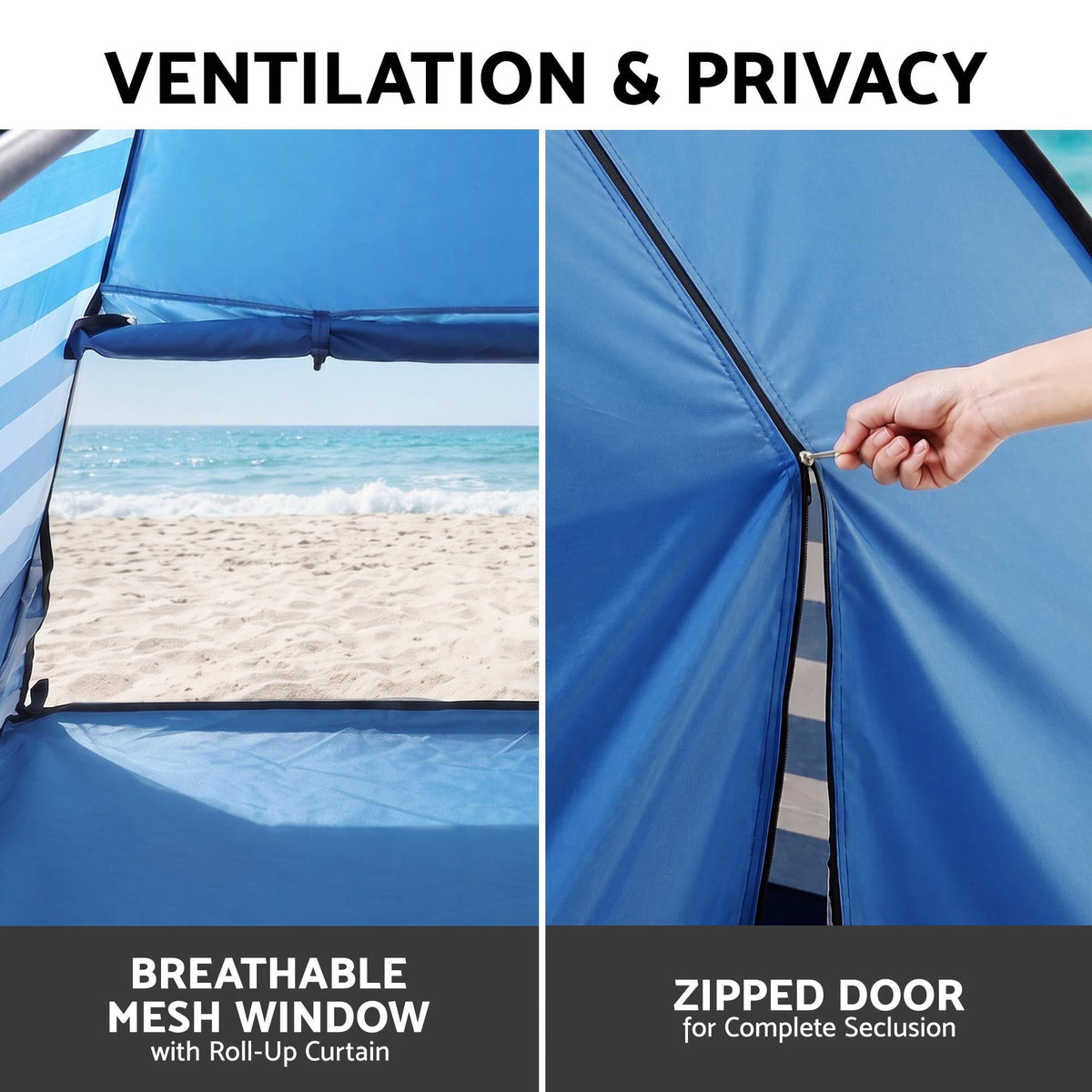 Alona.com.au Outdoor Recreation > Camping > Tents Weisshorn Pop Up Beach Tent UPF50+ Sun Shade 2-3 Person Lightweight