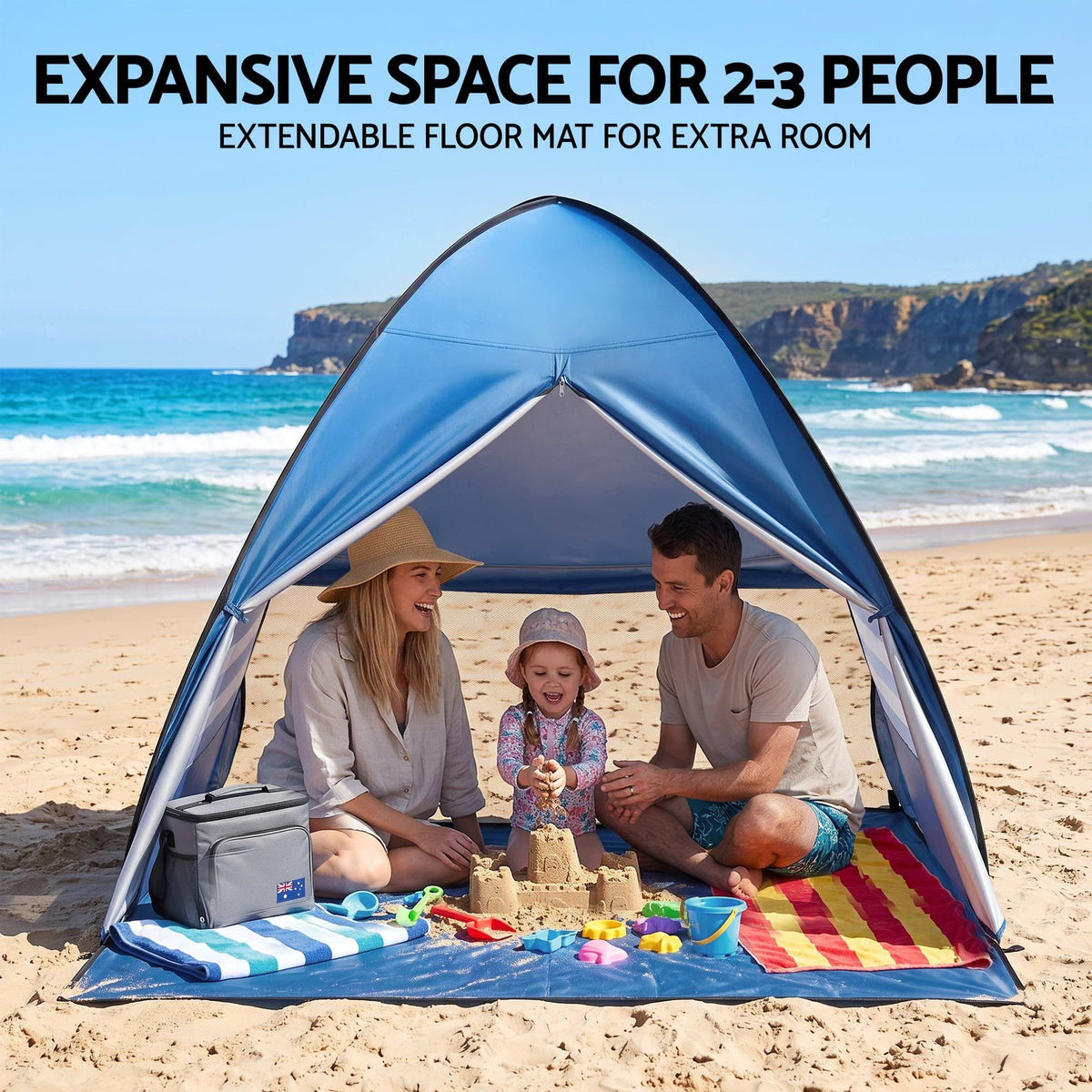 Alona.com.au Outdoor Recreation > Camping > Tents Weisshorn Pop Up Beach Tent UPF50+ Sun Shade 2-3 Person Lightweight