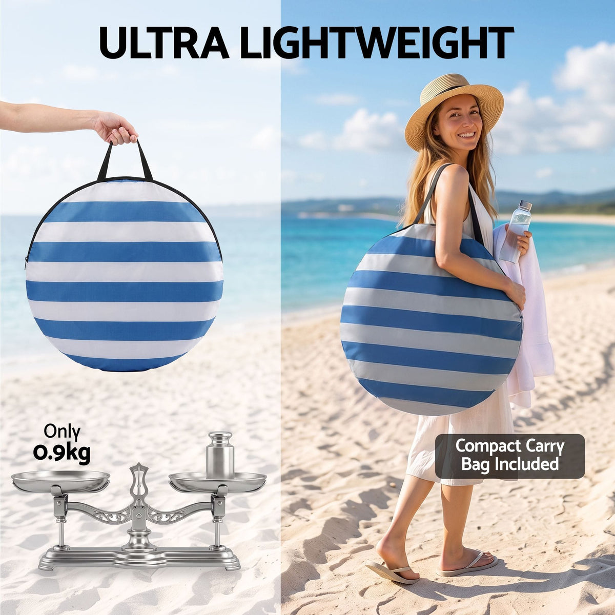 Alona.com.au Outdoor Recreation > Camping > Tents Weisshorn Pop Up Beach Tent UPF50+ Sun Shade 2-3 Person Lightweight
