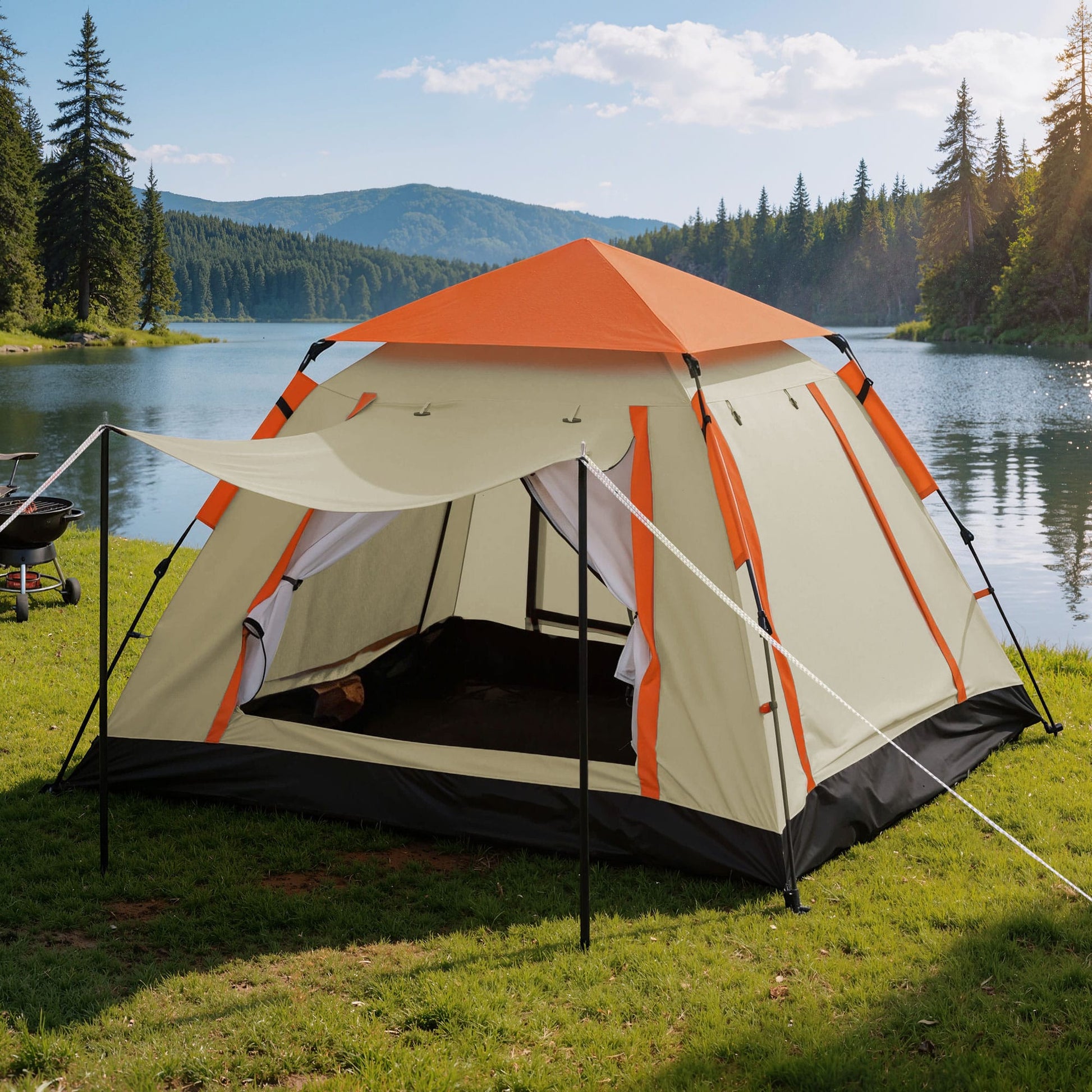 Alona.com.au Outdoor Recreation > Camping > Tents Weisshorn Pop Up Camping Tent 3-4 Person Automatic Tent Instant Setup Waterproof
