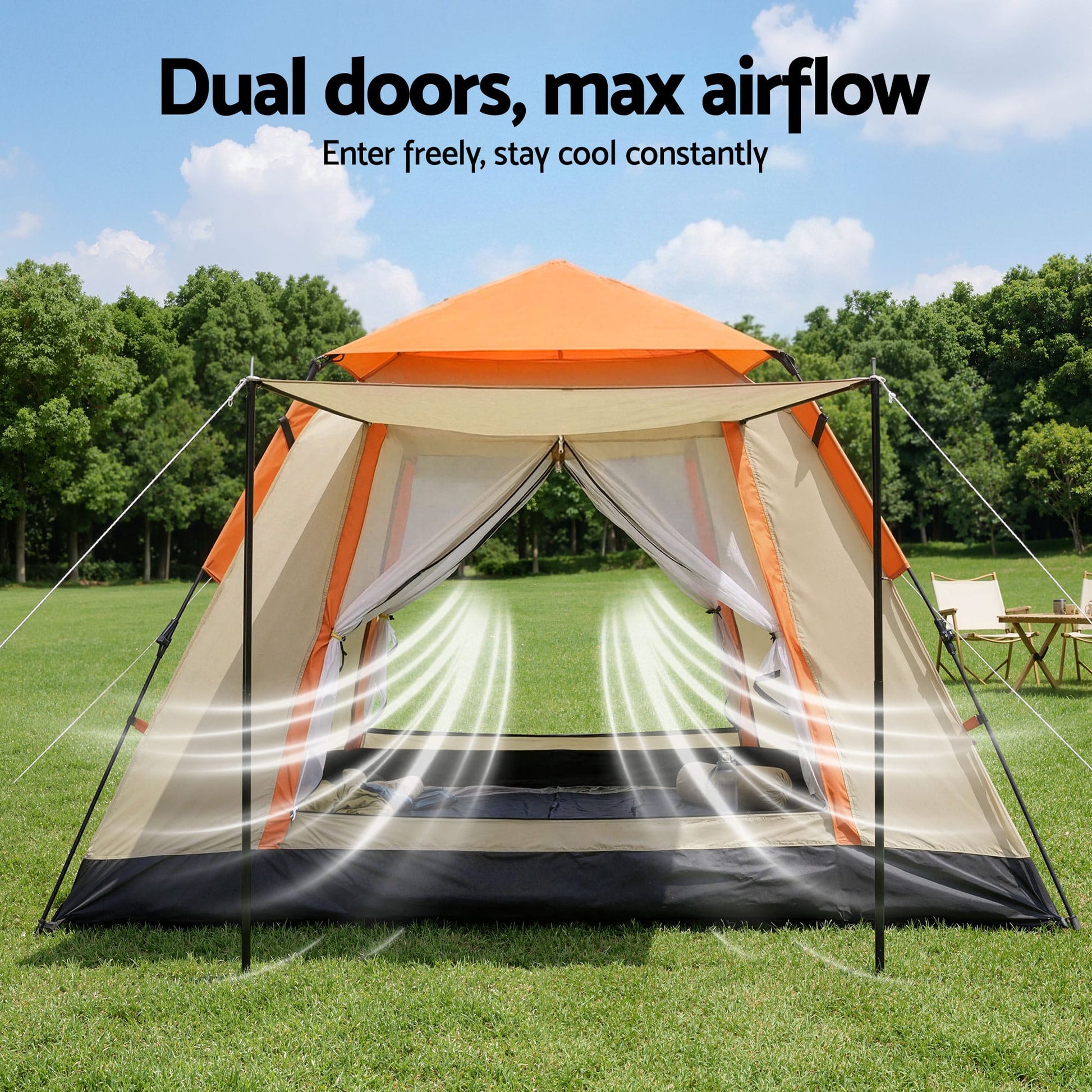Alona.com.au Outdoor Recreation > Camping > Tents Weisshorn Pop Up Camping Tent 3-4 Person Automatic Tent Instant Setup Waterproof