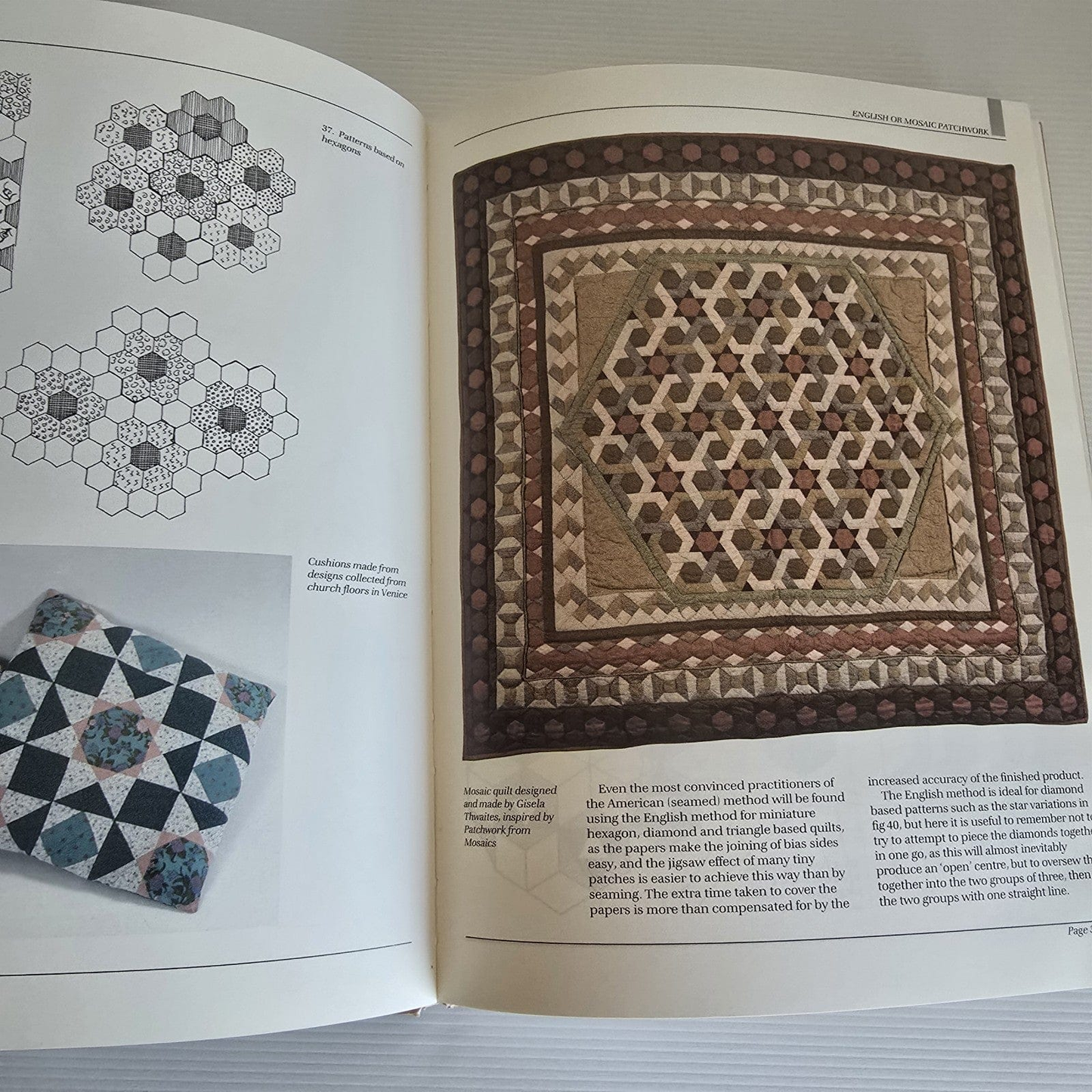 Alona.com.au Patchwork By Helen Fairfield, Seamed Mosaic Siminole Suffolk Puffs, 1990