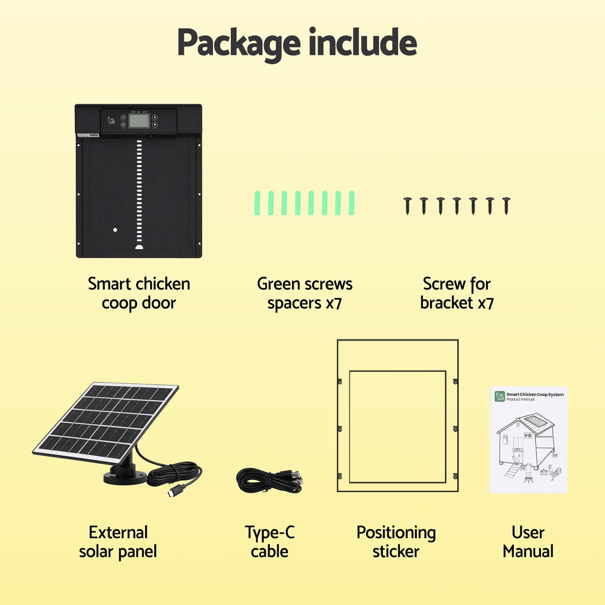 Alona.com.au Pet Care > Bird > Bird Cage Accessories Giantz Automatic Chicken Coop Door 37cm Solar Powered Smart App Control Black