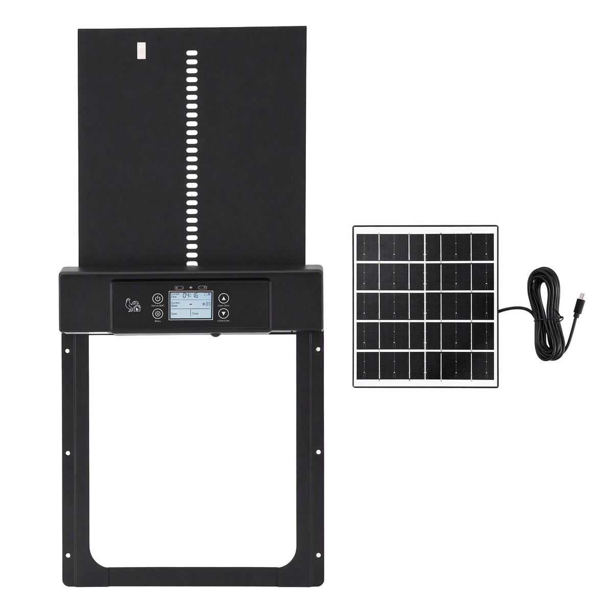 Alona.com.au Pet Care > Bird > Bird Cage Accessories Giantz Automatic Chicken Coop Door 37cm Solar Powered Smart App Control Black