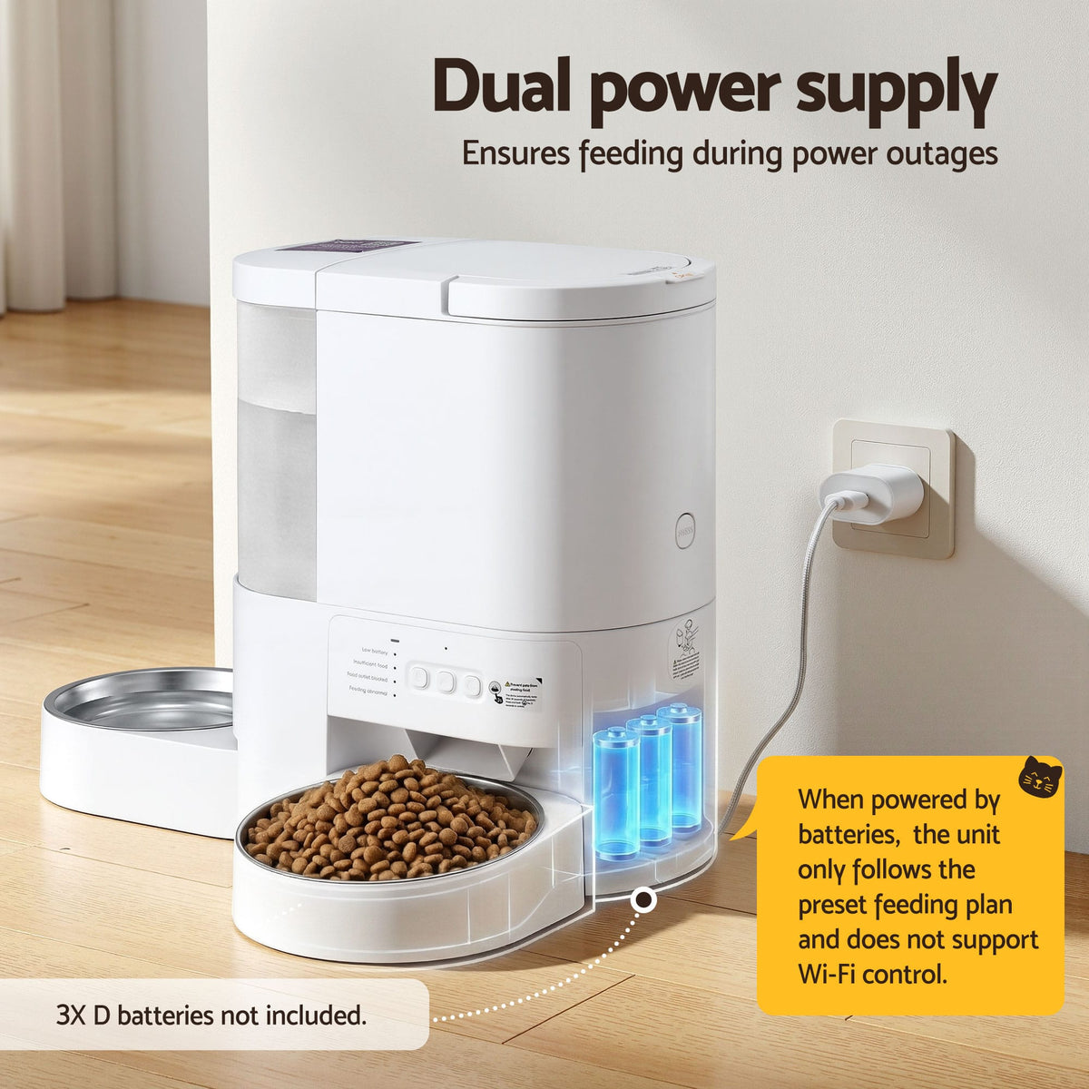 Alona.com.au Pet Care > Cat Supplies > Cat Bowls, Feeders & Waterers i.Pet Automatic Pet Feeder Water Dispenser 2-in-1 Smart WiFi Dog Cat Food 4L