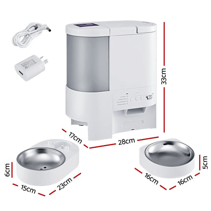 Alona.com.au Pet Care > Cat Supplies > Cat Bowls, Feeders & Waterers i.Pet Automatic Pet Feeder Water Dispenser 2-in-1 Smart WiFi Dog Cat Food 4L