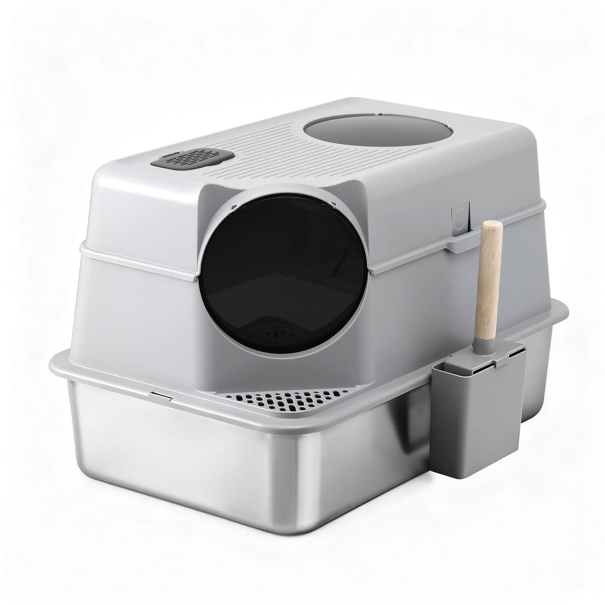 Alona.com.au Pet Care > Cat Supplies > Cat Litter i.Pet Cat Litter Box Large Stainless Steel High Sided Pet Toilet Odour Control