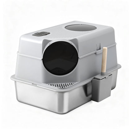 Alona.com.au Pet Care > Cat Supplies > Cat Litter i.Pet Cat Litter Box Large Stainless Steel High Sided Pet Toilet Odour Control